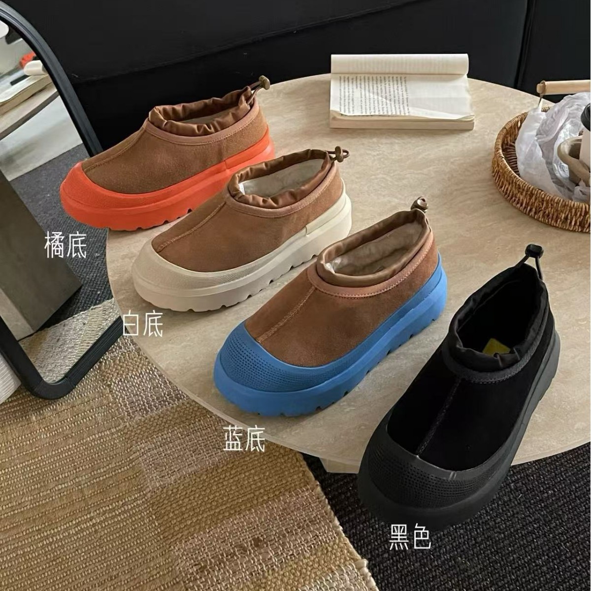 腾官贸易商行  河南桑坡冬季牛皮真皮羊毛低帮雪地靴糖果色棉鞋