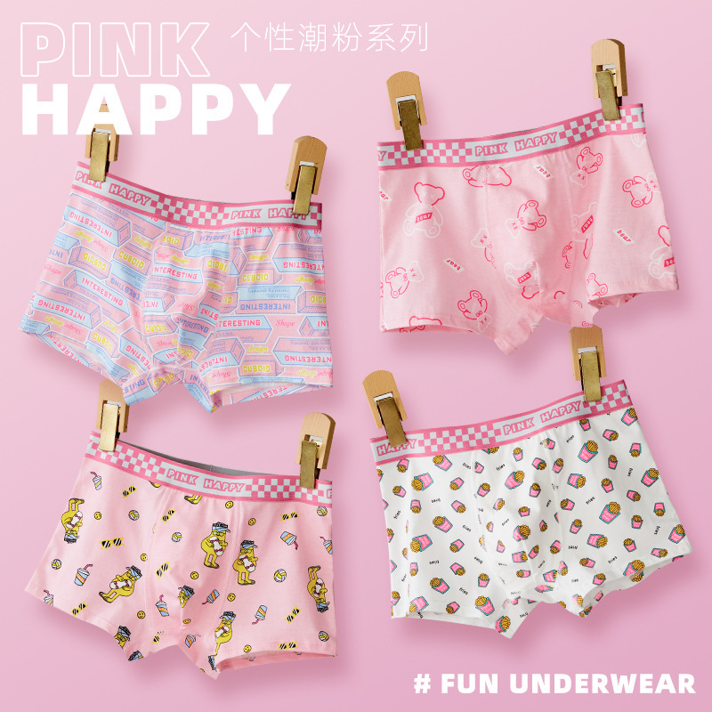 Wholesale Trendy Men's Pink Bacteriostatic Men's Underwear Combed Cotton Boxer Trendy Men's Teenager Boxer Pants Wholesale Trendy Men's Pink Bacteriostatic Men's Underwear Combed Cotton Boxer Trendy Men's Teenager Boxer Pants
