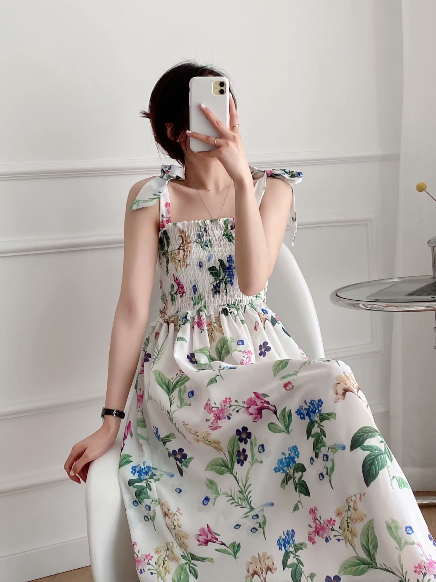 A-line Skirt Streetwear Printing Bowknot Backless Printing Maxi Long Dress display picture 1