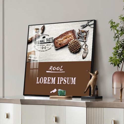 Nordic light luxury baking kitchen decoration painting cookies bread restaurant background wall hanging painting English food mural picture frame