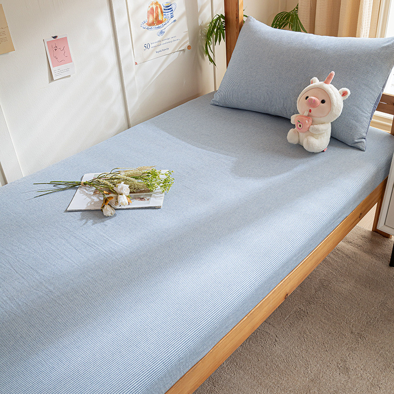 Sábanas de algodón para dormitorios de estudiantes universitarios, una sola pieza de edredón de algodón de 1,2 metros, juego de tres piezas de funda de almohada para dormitorio de secundaria individual