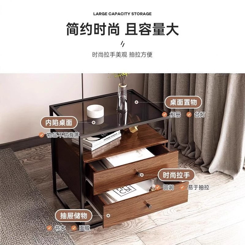 Mesa de cabecera nueva simple moderna lujosa alta sensación de cabecera gabinete de almacenamiento del dormitorio simple estante de cabecera