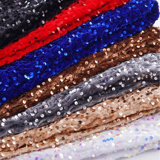 5mm Magic Color Flannel Sequin Stereo Foam Embroidered Sequin Embroidered Cloth dress Stage Dress Wedding Dress Fabric