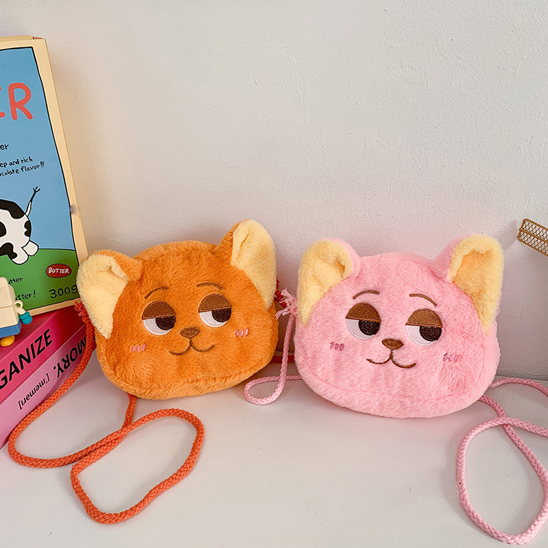 2026 nuevo bolso infantil animado pequeño zorro bolso de hombro para niños y niñas bolso de accesorios de peluche de otoño y invierno
