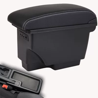 Armrest box Lavida Sailing Edition Armrest - ordinary-rechargeable-model-without-central-channel-kit-black-with-white-lines-microfiber-leather