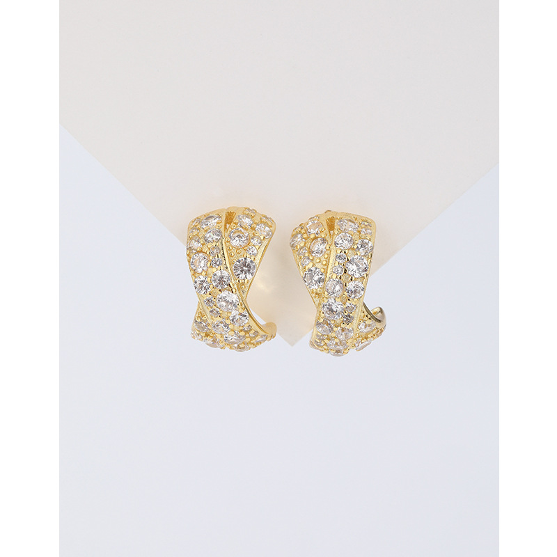 Pendientes de diamantes de oro plata esterlina 925 luz nicho de lujo temperamento de alto grado micro incrustaciones pendientes de circón pendientes transfronterizos