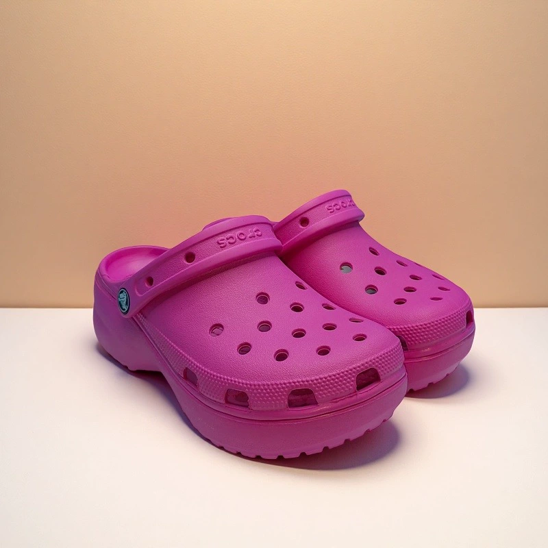 Обувь Cloud Puff Croc (Original Cross) для девочек — толстая подошва, повышающая, противоскользящие пляжные сандалии