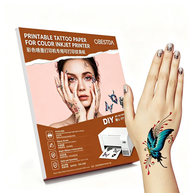 Wholesale Color Inkjet Temporary Tattoo Paper Water Transfer DIY Waterproof Tattoo Printing Paper DIY Cup Water Transfer Stickers