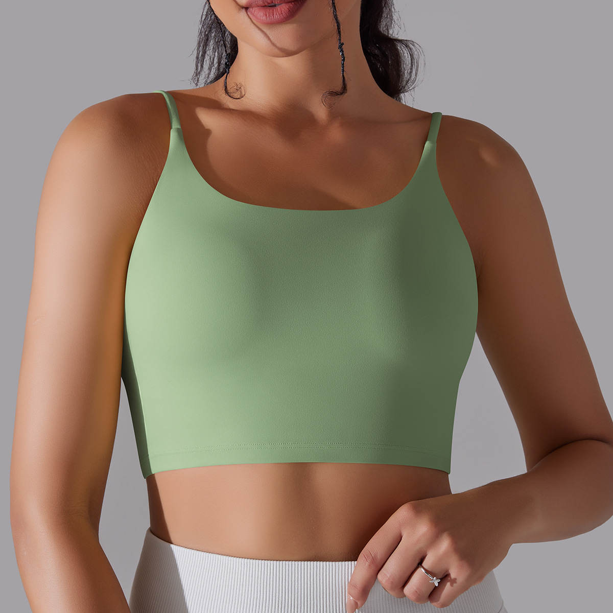 Simple Style Solid Color Nylon Cotton Blend U Neck Active Tops Vest display picture 95