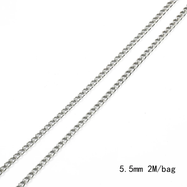 1.4 Encryption chain Width 5.5mm Electroplating white K 2 meters/pack