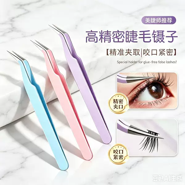 False eyelash tweezers, eyelash artist grafting eyelash curler, dolphin gold feather curler, blooming curler, tweezer set tools wholesale