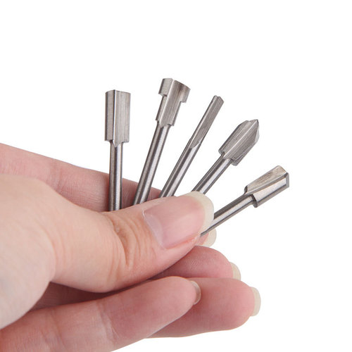 10pc woodworking trimmer high speed steel titanium plated round handle rotary grinding milling tool wood engraving milling cutter set