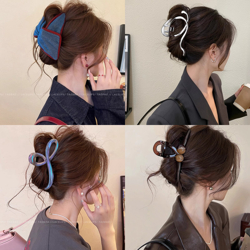 High-End Acrylic Shark Clip Hair Accessory, Large Size, Elegant and Versatile, Fashionable Hair Clip, a Must-Have Accessory for Girls with Thick Hair