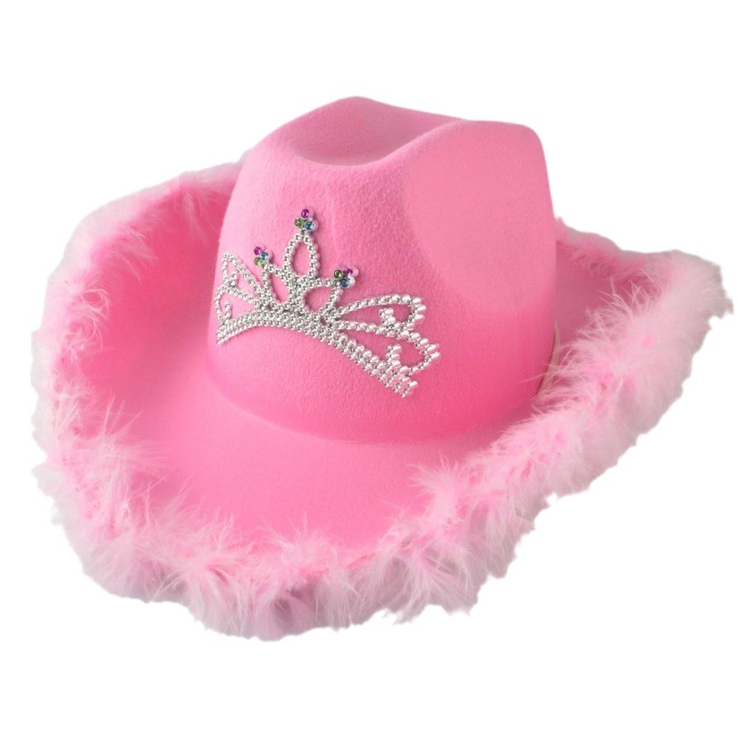 Sombrero de vaquero rojo de Navidad, estilo occidental, deshilachado, fiesta