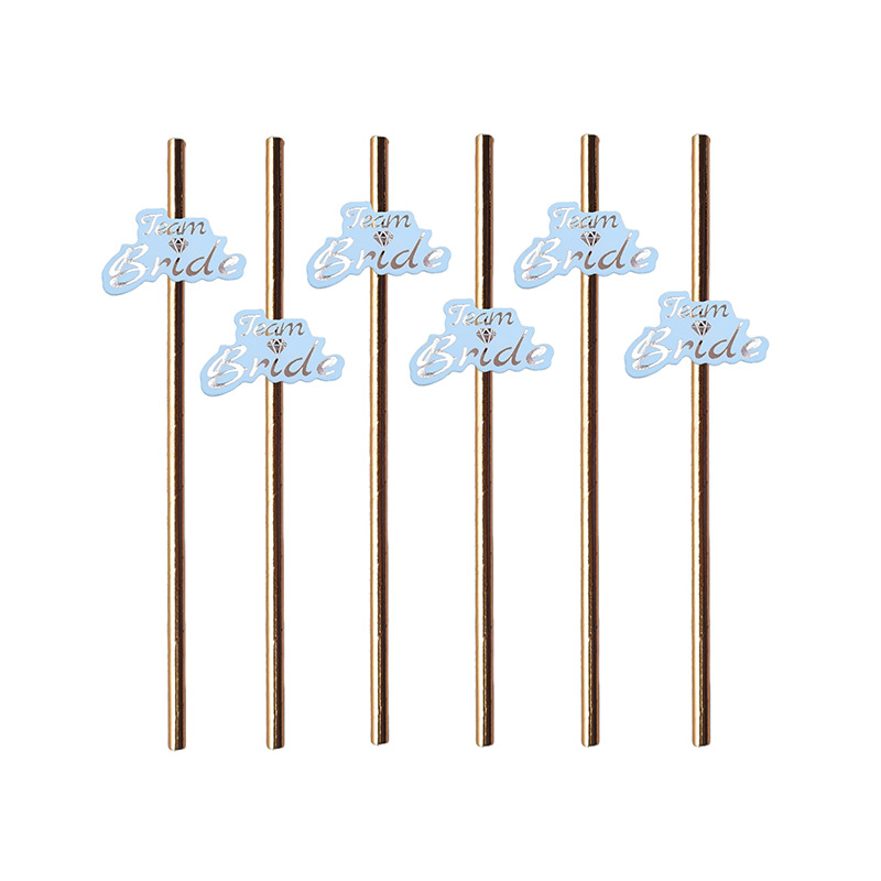 Equipo transfronterizo bride fiesta nupcial equipo nupcial papel de boda pajita postre cóctel decoración pajita