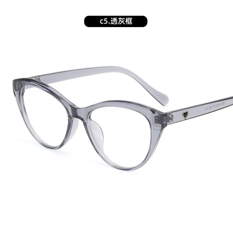 Marco de ojo de gato de moda, gafas anti-luz azul, accesorios de cuello blanco para estudiantes, gafas de miopía, marco de gafas de moda, fábrica al por mayor