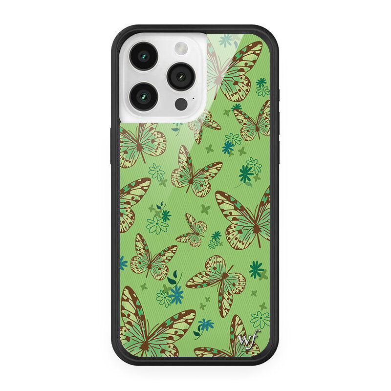 Wf Retro Green Sage Butterfly Joint Model European and American Fashion Iphone16Promax Apple 15 Mobile Phone Case 14