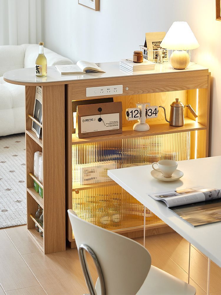 Bar Table for Home Use in the Living Room, Sofa Side Cabinet, Mobile Integrated Sideboard, Small Apartment Partition, Extendable Bar Table