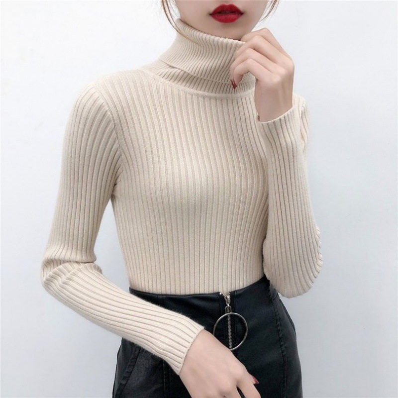 高领毛衣女2023秋冬百搭内搭修身显瘦上衣黑色针织打底衫洋气时尚|undefined