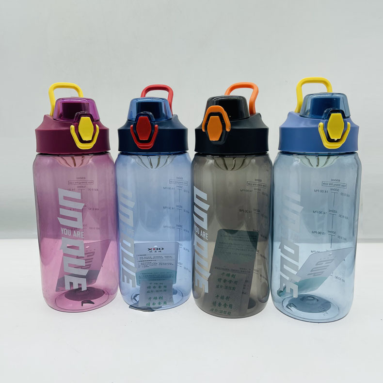 Xinbedi nuevos deportes taza de agua de plástico 800ml de gran capacidad estudiantes masculinos y femeninos de fitness portátil taza al aire libre