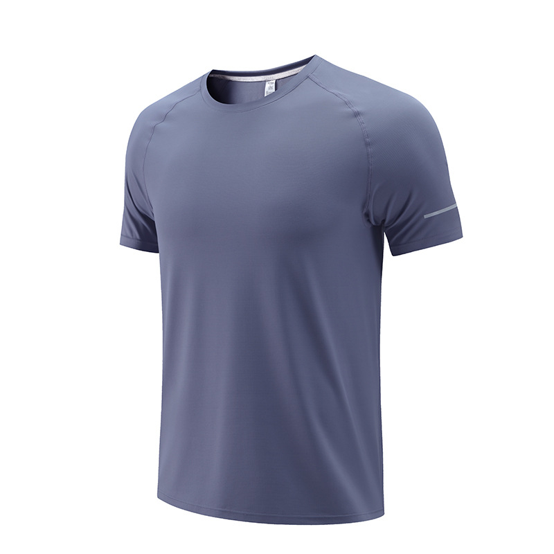 Deportes casuales de verano de manga corta hombres y mujeres al aire libre transpirable fitness corriendo ropa de secado rápido grupo estudiante camiseta en stock A