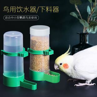 Bird feeder drinker parrot anti-scatter anti-splash water feeder balcony window food box automatic hanging type wholesale