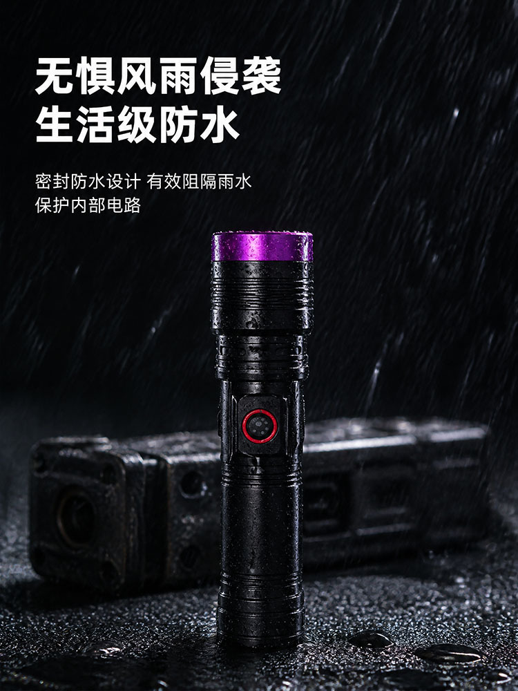 365nm UV light for identification, used for detecting counterfeit money, cigarettes, alcohol, and for inspecting jade and gemstones, Wood's UV adjustable focus flashlight