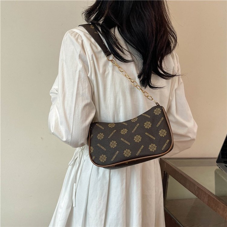 Este año bolsos populares para mujeres 2024 nueva moda moda casual impresión brazo bolsos de hombro impresión bolsos pequeños