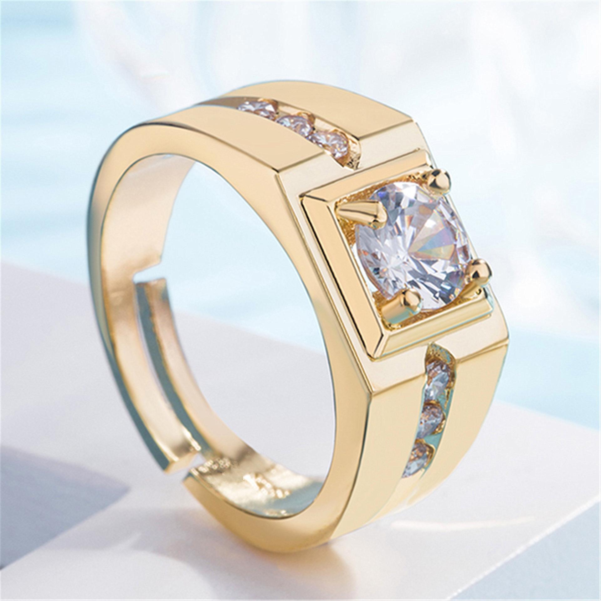 Herrenring Mit Simuliertem Diamant In Weißgold Optik_voghion.com