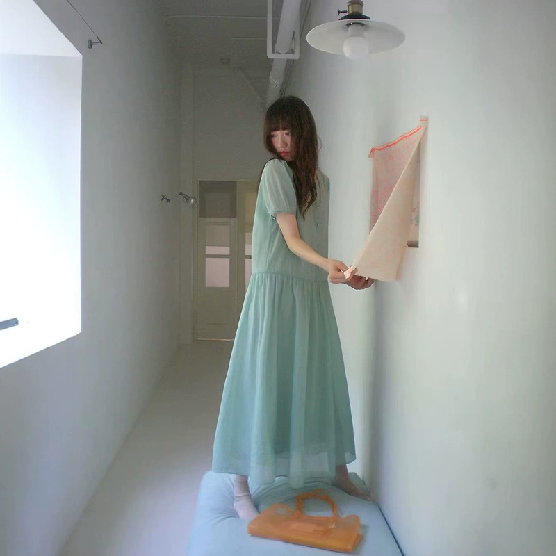 RAINYY Gentle and Mysterious Atmosphere Round Neck Two-Piece Cover-Up Dress Summer Women's Puff Sleeve Mid-Length Dress RAINYY Gentle and Mysterious Atmosphere Round Neck Two-Piece Cover-Up Dress Summer Women's Puff Sleeve Mid-Length Dress