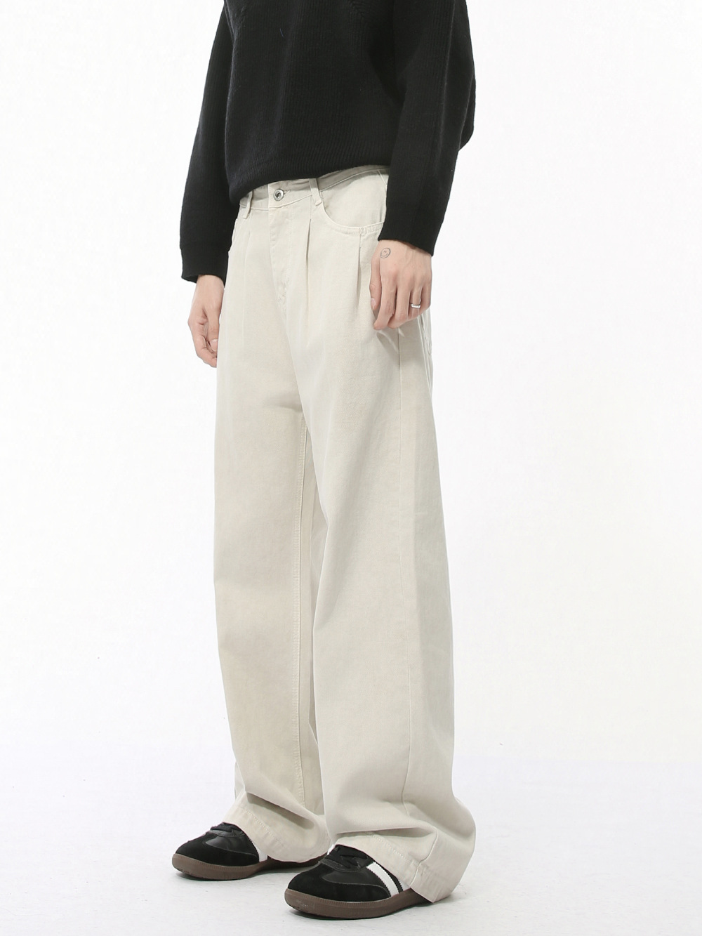 MTLCLOTHES Hombres| Nuevos productos de otoño básicos de algodón limpio ajustado jeans de color sólido simple