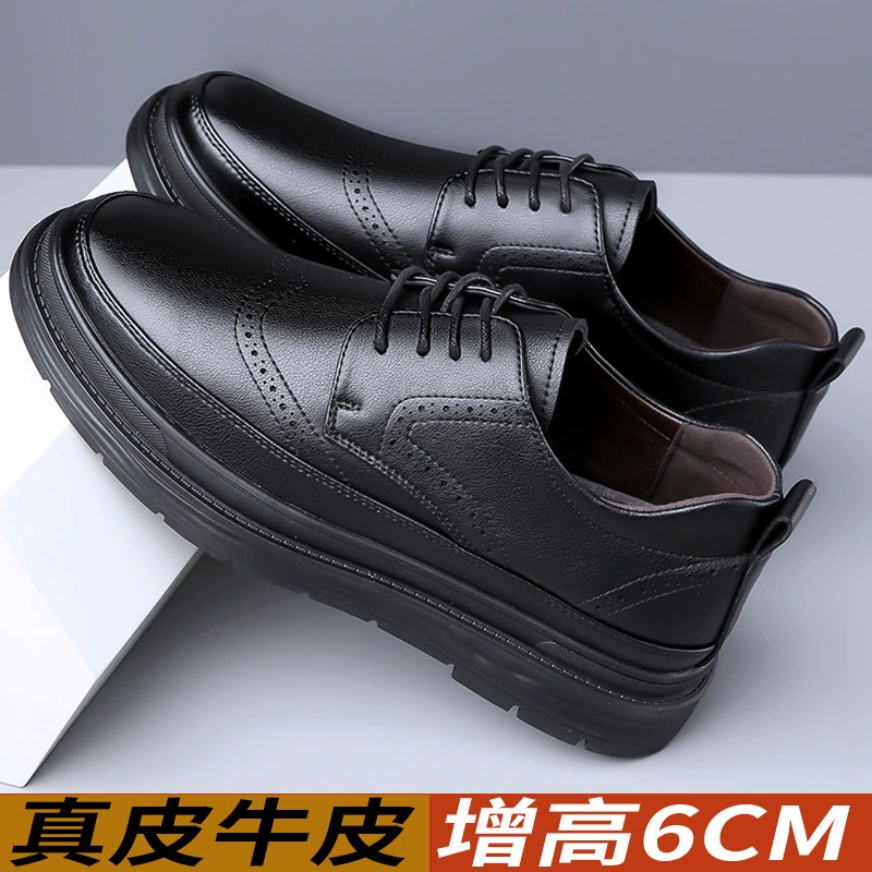Autumn footwear, high classic suit jacket English style for leisure, shoes for leather shoes, 6cm