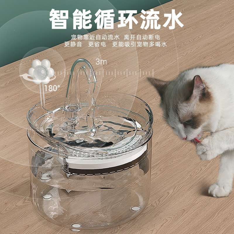 Máquina de beber automática para mascotas, alimentador de agua transparente para gatos y perros, nuevos productos para gatos transfronterizos, fabricantes de productos para mascotas