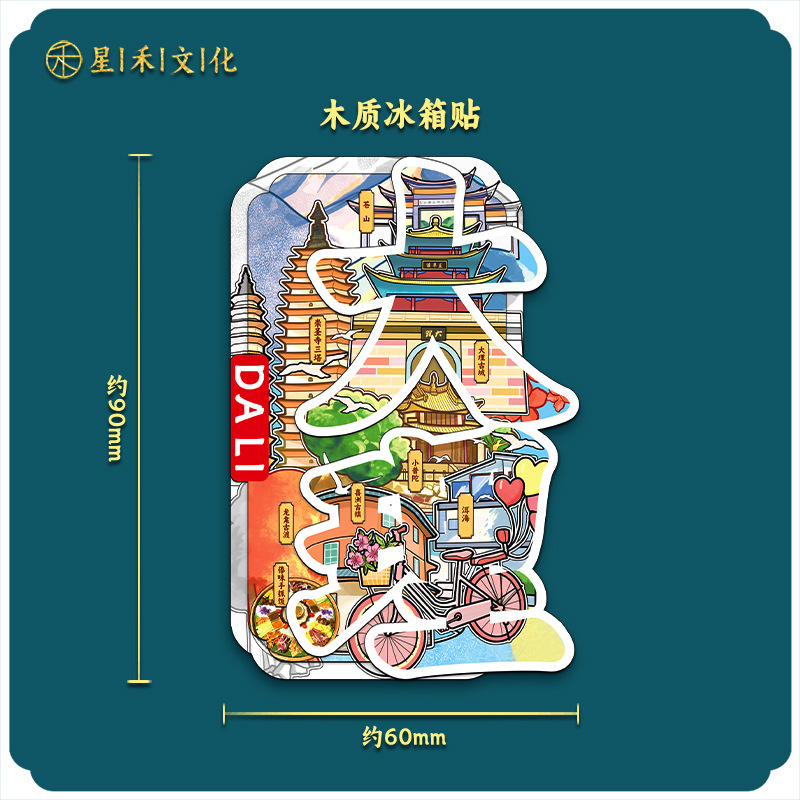 厂家现货批发创意转盘合集金属大理冰箱贴文创地标建筑城市纪念品|undefined