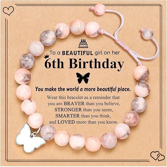 Cross-Border Popular Commemorative Jewelry Bracelet Pink Zebra Butterfly Pendant Bracelet Girls Birthday Gift Adjustable Bracelet