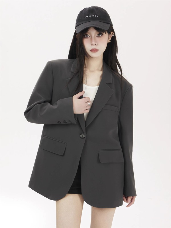 好面料休闲西装外套女2025秋季新款宽松版气质通勤网红炸街小西服|undefined