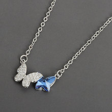 轻奢奥地利水晶锁骨链小众ins蝴蝶项链简约时尚吊坠女友闺蜜礼物