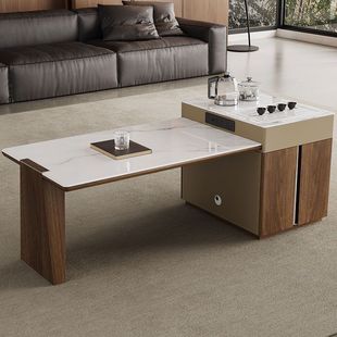 Modern Rock Plate Lifting Kung Fu Coffee Table Small Apartment Tea Table Tea Table Integrated Multi-functional Simple Household Living Room Coffee Table