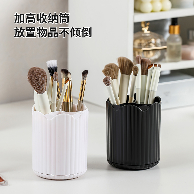 Caja de almacenamiento de cepillo de maquillaje de escritorio lápiz labial de gran capacidad caja de almacenamiento de cosméticos transparente giratoria estante de almacenamiento de artículos