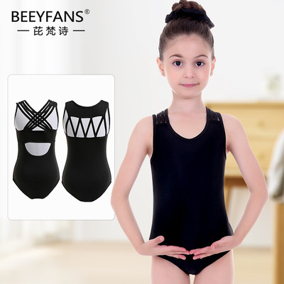 summer children Costume black camisole Leotard girl dance Uniforms a juvenile Ballet Dance costume vest