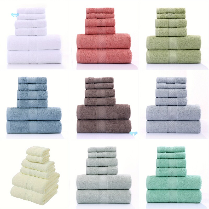 6 Piece Luxurious Cotton Towel Set Ultra Soft Highly Towel Set