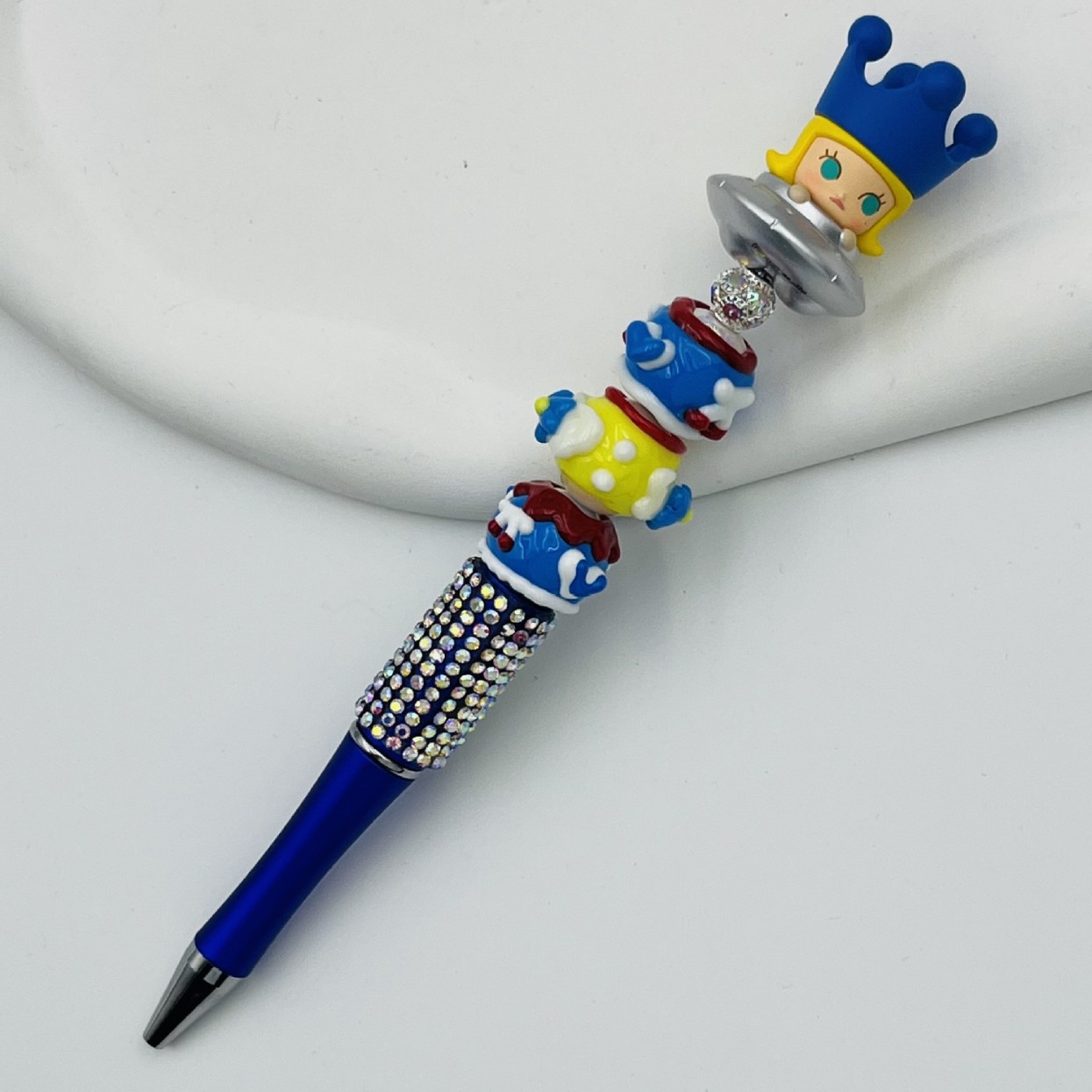 Genuino bolígrafo de granos espumoso, bolígrafo de cuentas encantador, bolígrafo de regalo creativo de dibujo a mano, bolígrafo de bola creativo