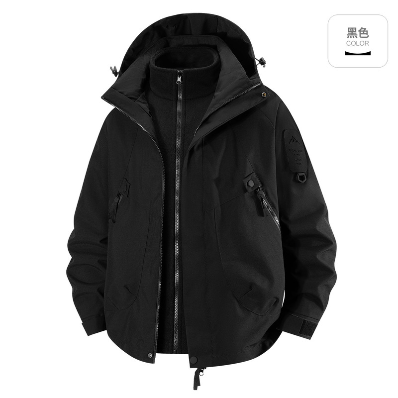 Tmall の同じスタイルのアウトドアカップルジャケット、女性用、スリーインワン防風防水ハイキングジャケット、男性用トレンディ|undefined