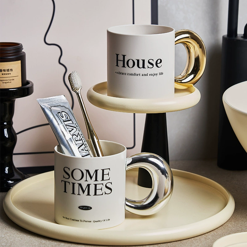 INS Хан Фэн крем Письмо печати Кружка Офис старинные кофе чашка высокое значение красоты ополаскиватель чашка воды чашка