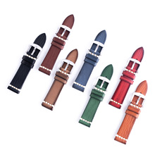 厂家外贸复古植鞣皮擦边真皮表带头层苹果手表表带快拆开关生耳