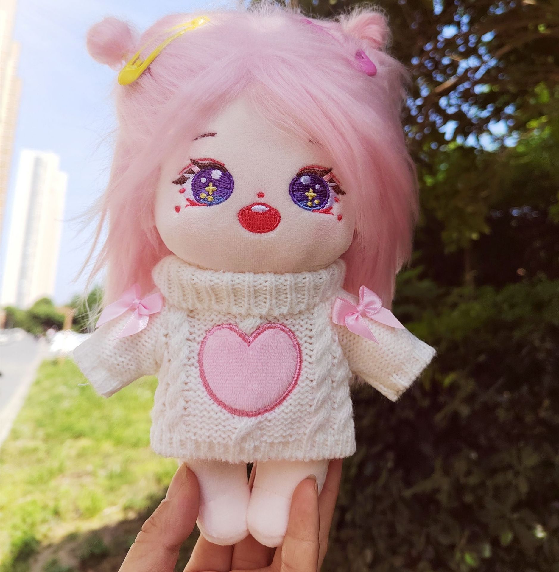 20cm ropa de bebé algodón muñeca amor suéter prendas de punto ropa hecha a mano