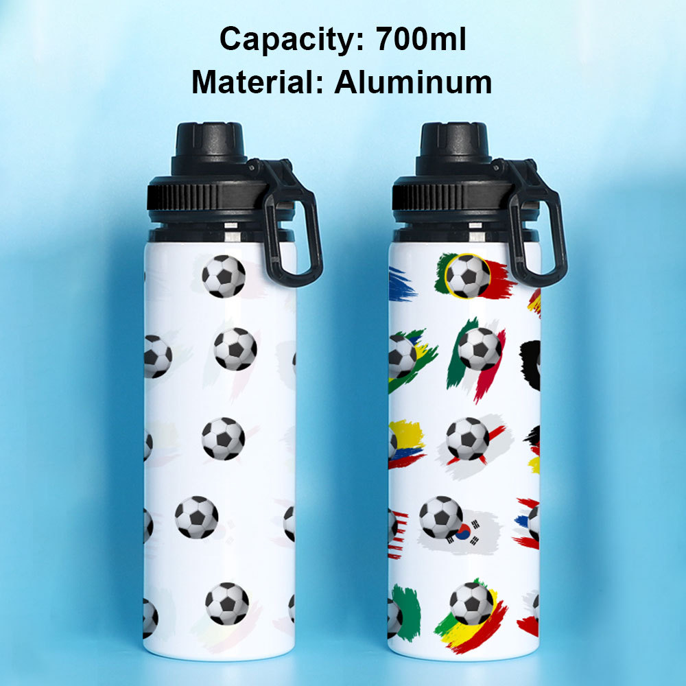 Fashion National Flag Football Aluminum Water Bottles display picture 2