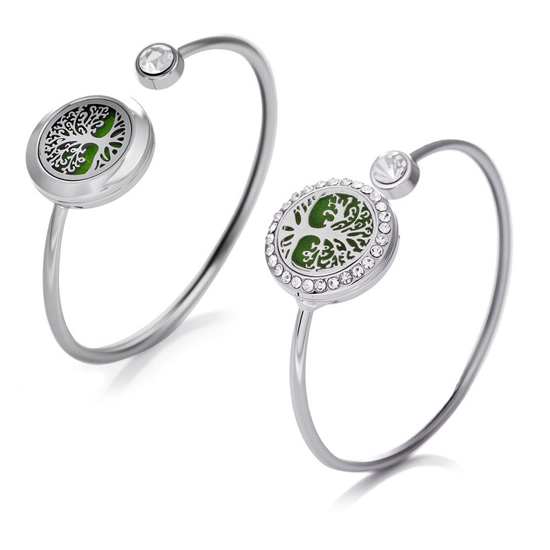Aromatherapy Essential Oil Diffuser Bracelet Stainless Steel Alloy Tree of Life Hollow Diamond-Encrusted Perfume Box Bracelet Couple Bracelet Aromatherapy Essential Oil Diffuser Bracelet Stainless Steel Alloy Tree of Life Hollow Diamond-Encrusted Perfume Box Bracelet Couple Bracelet
