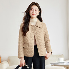 女式棉衣2025冬新款小香风小个子夹棉翻领保暖棉服短款外套 W5882