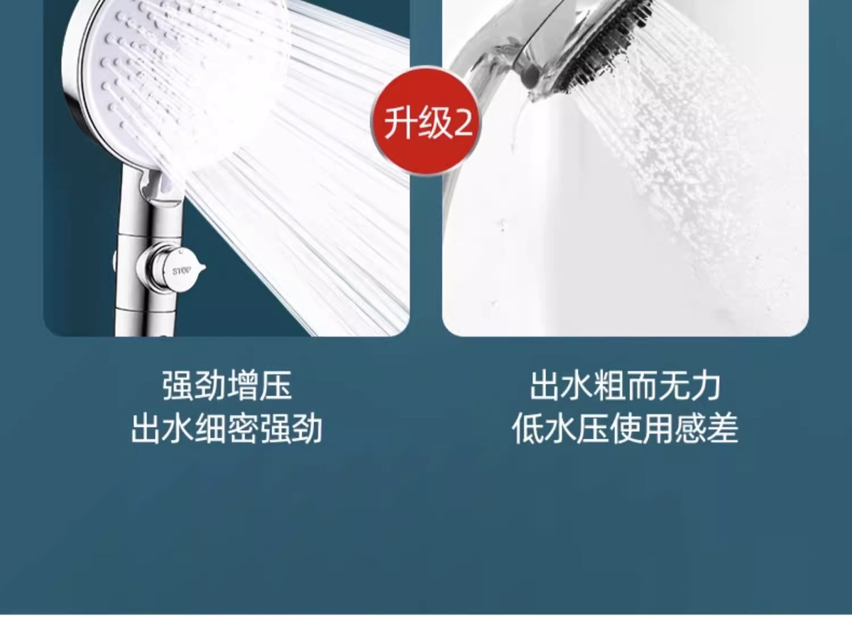 The new product has been upgraded with a six-speed pressurized filter showerhead, a shower head, and a pressurized nozzle for home bathing and soaking in the rain undefined